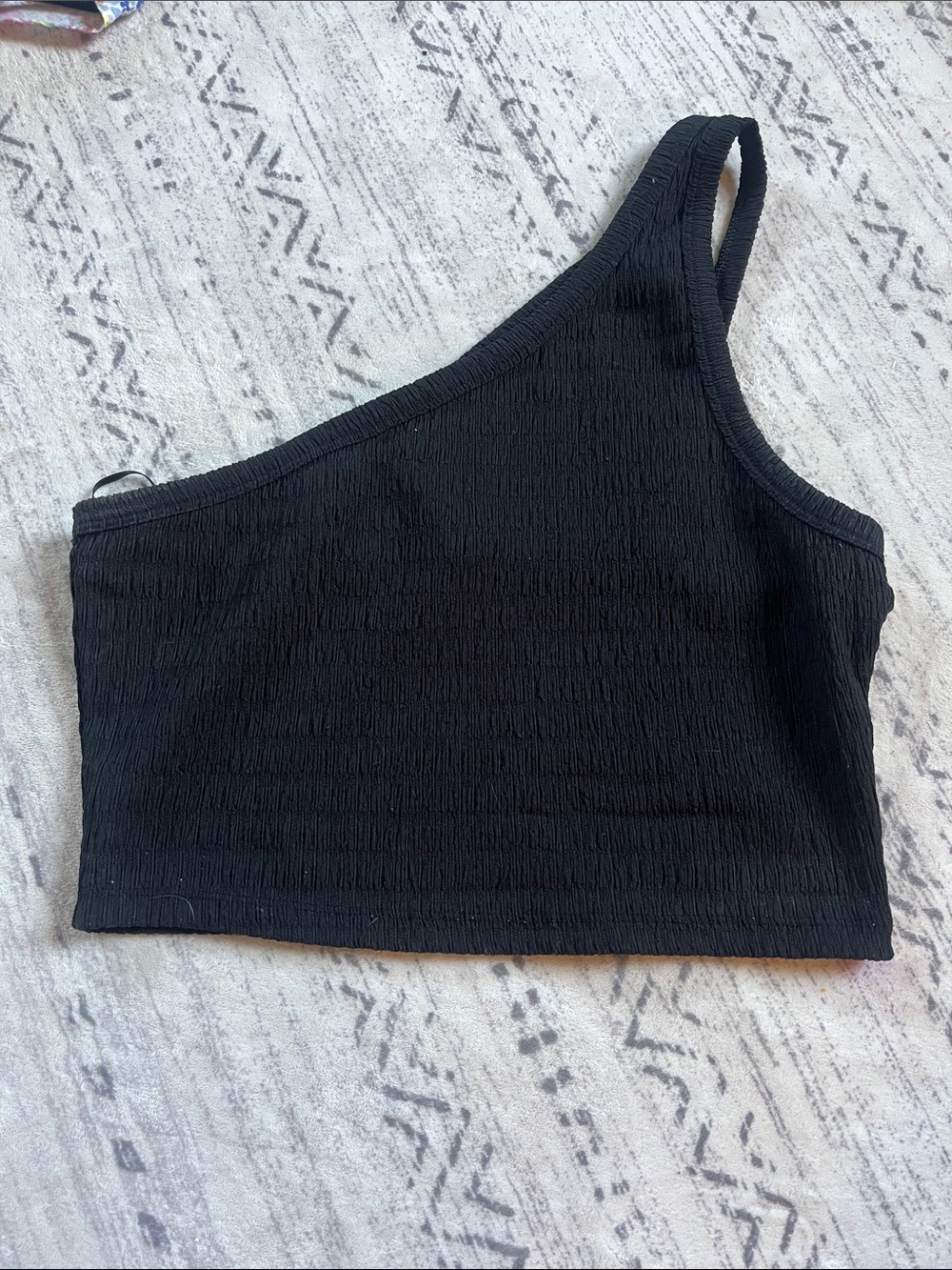 American Eagle Outfitters Black One-Shoulder Crop Top